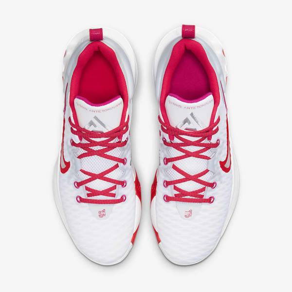 Nike Giannis Immortality Basketbalschoenen Heren Wit Roze Platina Rood | NK876QLS