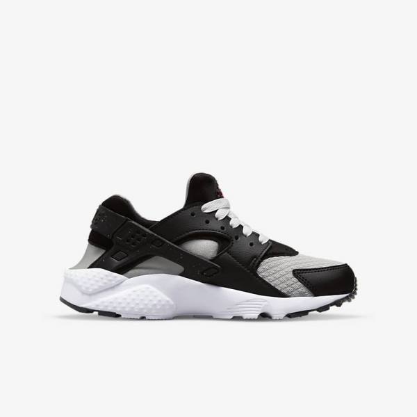 Nike Huarache Run Older Sneakers Kinderen Zwart Grijs Wit Rood | NK184DBR