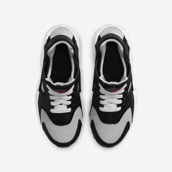 Nike Huarache Run Older Sneakers Kinderen Zwart Grijs Wit Rood | NK184DBR