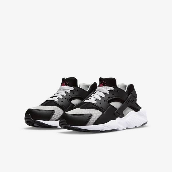 Nike Huarache Run Older Sneakers Kinderen Zwart Grijs Wit Rood | NK184DBR