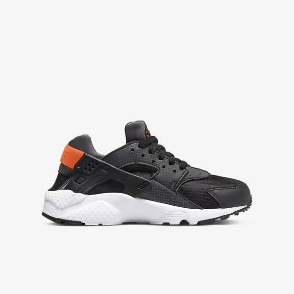 Nike Huarache Run Older Sneakers Kinderen Zwart Oranje Grijs Wit | NK287JVZ