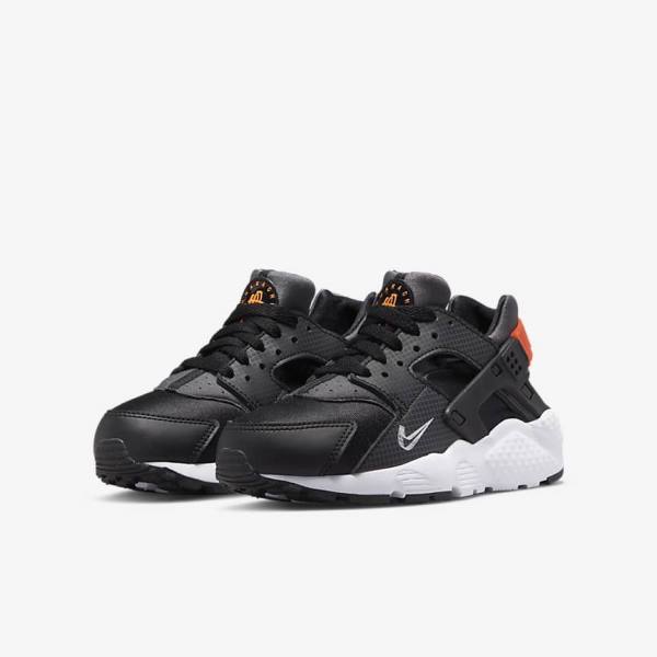 Nike Huarache Run Older Sneakers Kinderen Zwart Oranje Grijs Wit | NK287JVZ