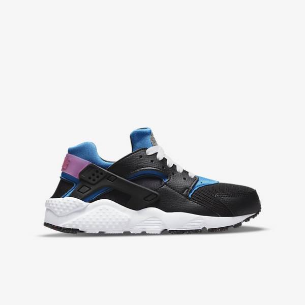 Nike Huarache Run Older Sneakers Kinderen Zwart Lichtblauw Roze Mintgroen | NK601WSC