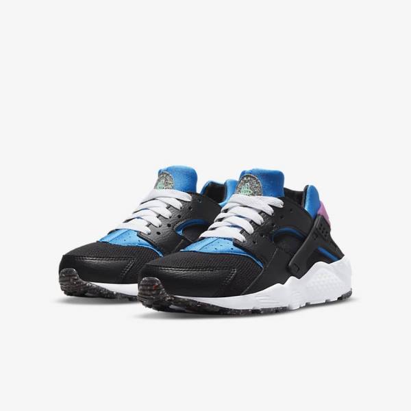 Nike Huarache Run Older Sneakers Kinderen Zwart Lichtblauw Roze Mintgroen | NK601WSC