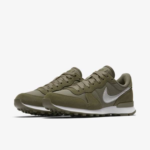 Nike Internationalist Glitter Sneakers Dames Olijfgroen Wit Olijfgroen | NK671DEQ