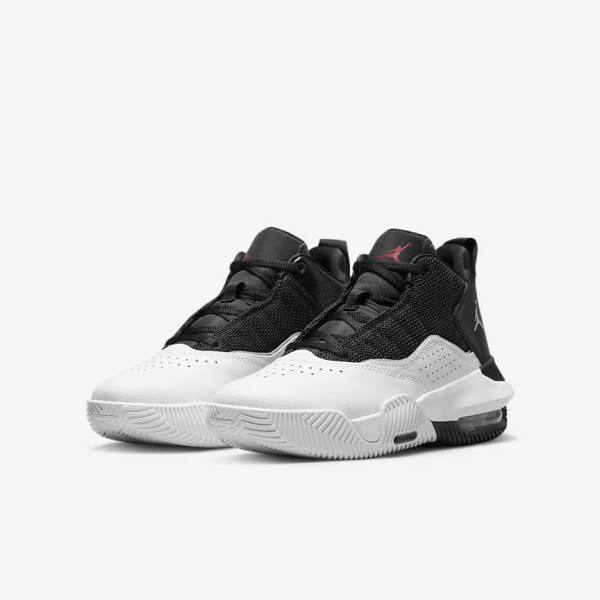 Nike Jordan Stay Loyal Older Jordan Schoenen Kinderen Zwart Wit Metal Zilver Rood | NK293SUE