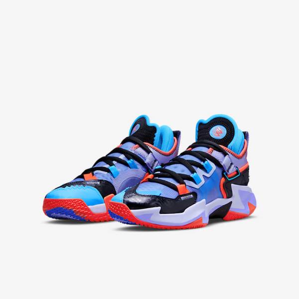 Nike Jordan Why Not Zer0.5 Older Basketbalschoenen Kinderen Zwart Blauw Lichtrood | NK306MEK