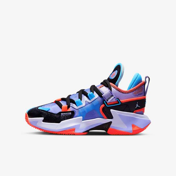 Nike Jordan Why Not Zer0.5 Older Basketbalschoenen Kinderen Zwart Blauw Lichtrood | NK306MEK