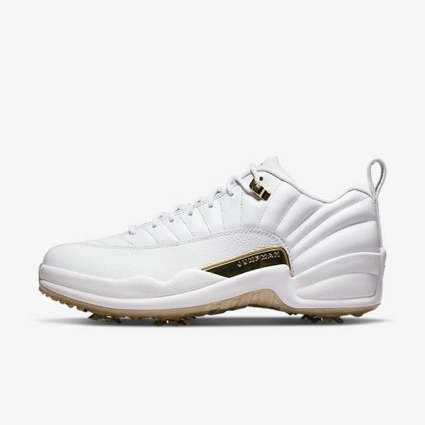 Nike Jordan XII G Golfschoenen Heren Wit Metal Goud Wit | NK706DYK