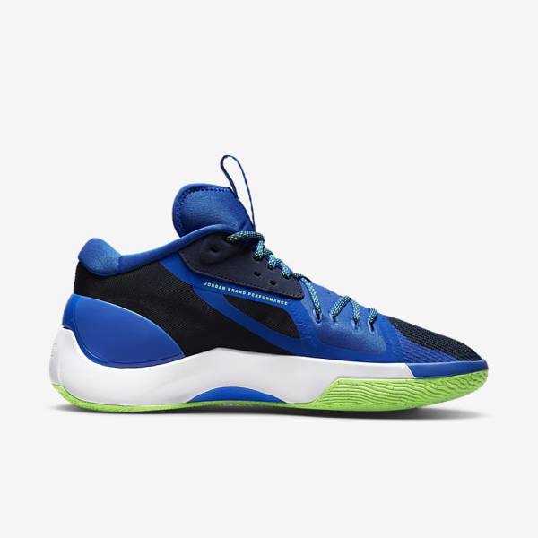 Nike Jordan Zoom Separate Basketbalschoenen Heren Donkerblauw Blauw Wit Groen | NK104HVR