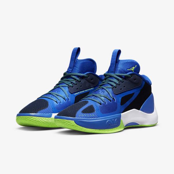 Nike Jordan Zoom Separate Basketbalschoenen Heren Donkerblauw Blauw Wit Groen | NK104HVR