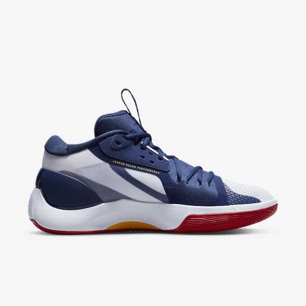 Nike Jordan Zoom Separate Basketbalschoenen Heren Donkerblauw Wit Rood Goud | NK107QGO