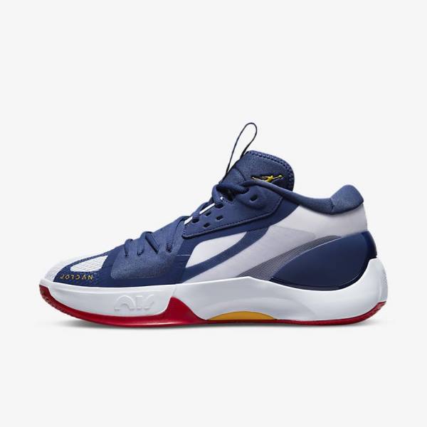 Nike Jordan Zoom Separate Basketbalschoenen Heren Donkerblauw Wit Rood Goud | NK107QGO