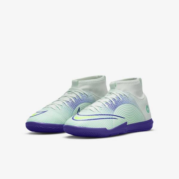 Nike Jr. Mercurial Dream Speed Superfly 8 Academy IC Indoor Court Voetbalschoenen Kinderen Groen Paars Groen | NK479PCX