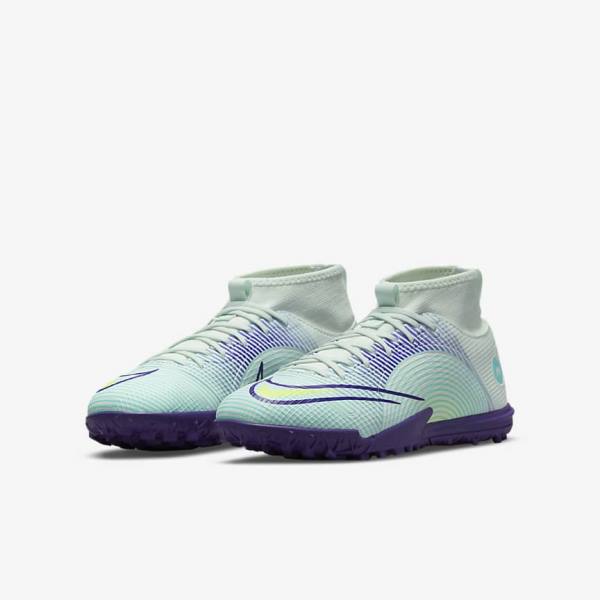 Nike Jr. Mercurial Dream Speed Superfly 8 Academy TF Turf Voetbalschoenen Kinderen Groen Paars Groen | NK769KXQ