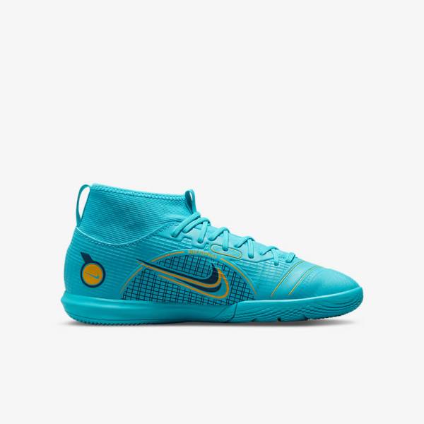 Nike Jr. Mercurial Superfly 8 Academy IC Younger and Older Indoor Court Voetbalschoenen Kinderen Blauw Oranje | NK941QLE