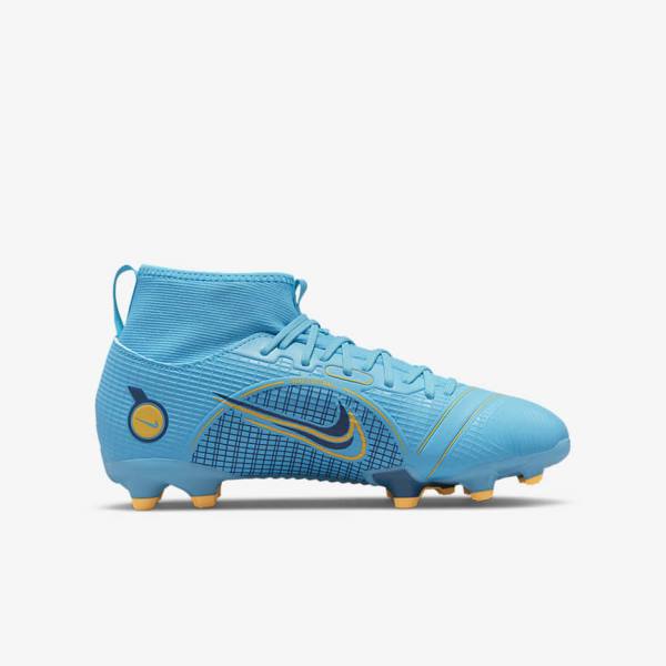 Nike Jr. Mercurial Superfly 8 Academy MG Older Multi-Ground Voetbalschoenen Kinderen Blauw Oranje | NK016WSL