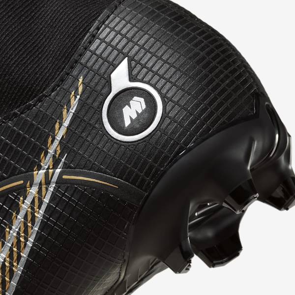 Nike Jr. Mercurial Superfly 8 Academy MG Older Multi-Ground Voetbalschoenen Kinderen Zwart Metal Zilver Grijs Metal Goud | NK142XLF