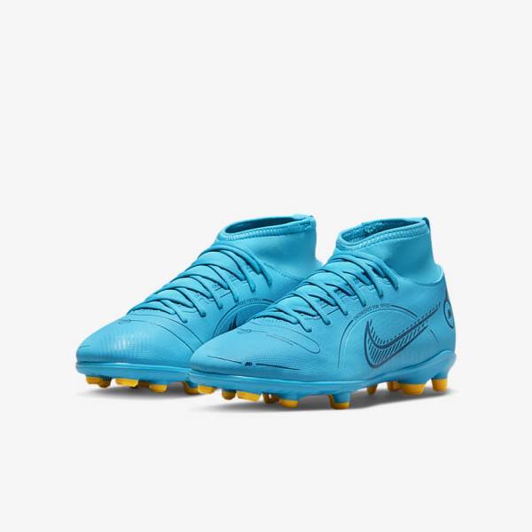 Nike Jr. Mercurial Superfly 8 Club MG Older Multi-Ground Voetbalschoenen Kinderen Blauw Oranje | NK841ZUG