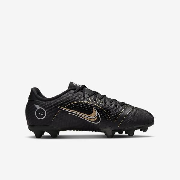 Nike Jr. Mercurial Vapor 14 Academy MG Older Multi-Ground Voetbalschoenen Kinderen Zwart Metal Zilver Grijs Metal Goud | NK827HBV