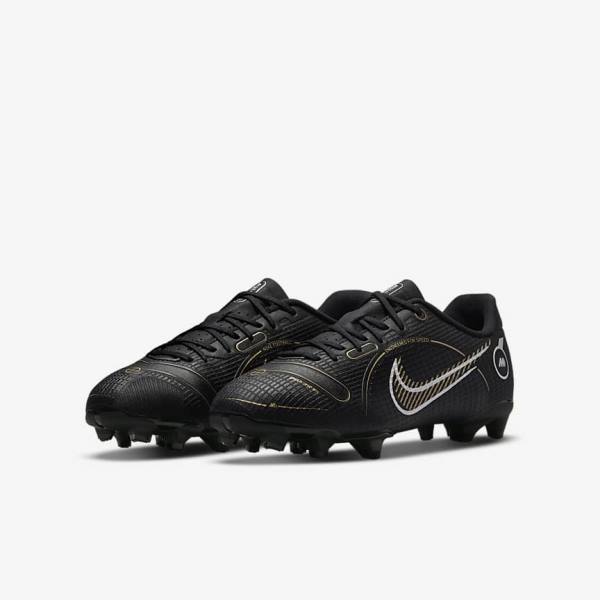 Nike Jr. Mercurial Vapor 14 Academy MG Older Multi-Ground Voetbalschoenen Kinderen Zwart Metal Zilver Grijs Metal Goud | NK827HBV