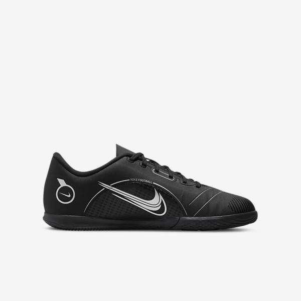 Nike Jr. Mercurial Vapor 14 Club IC Older Indoor Court Voetbalschoenen Kinderen Zwart Grijs Metal Zilver | NK153IZO