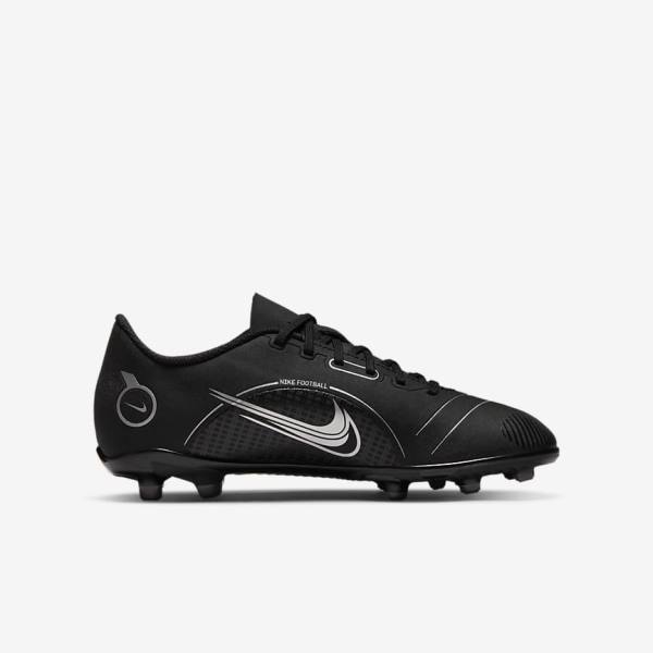 Nike Jr. Mercurial Vapor 14 Club MG Older Multi-Ground Voetbalschoenen Kinderen Zwart Grijs Metal Zilver | NK140TZB