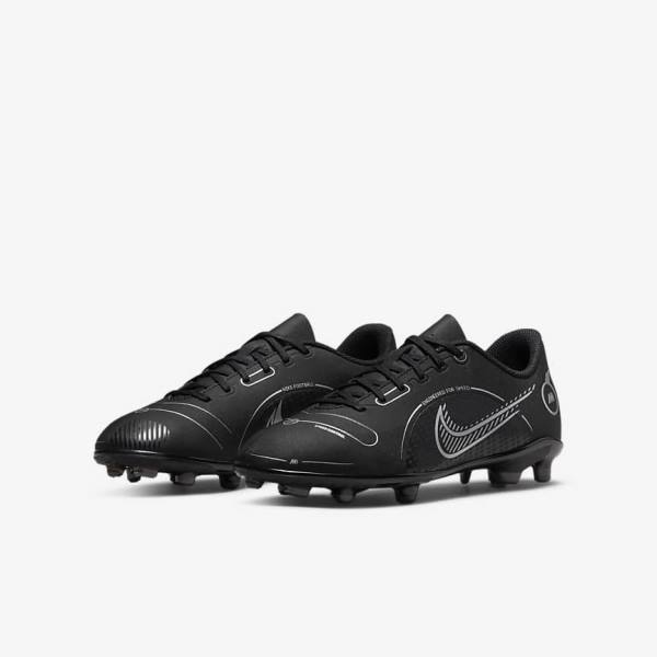 Nike Jr. Mercurial Vapor 14 Club MG Older Multi-Ground Voetbalschoenen Kinderen Zwart Grijs Metal Zilver | NK140TZB