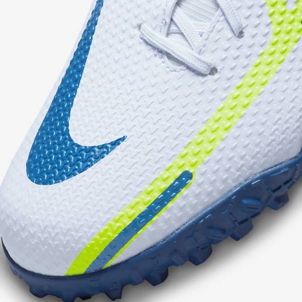 Nike Jr. Phantom GT2 Academy Dynamic Fit TF Older Turf Voetbalschoenen Kinderen Grijs Lichtblauw Donkerblauw | NK219WNY