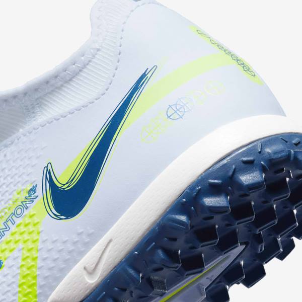 Nike Jr. Phantom GT2 Academy Dynamic Fit TF Older Turf Voetbalschoenen Kinderen Grijs Lichtblauw Donkerblauw | NK219WNY