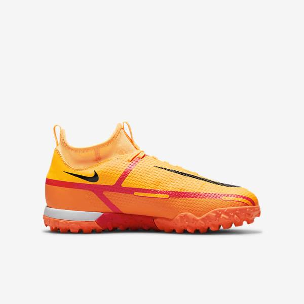 Nike Jr. Phantom GT2 Academy Dynamic Fit TF Older Turf Voetbalschoenen Kinderen Oranje Lichtrood Zwart | NK761SEV