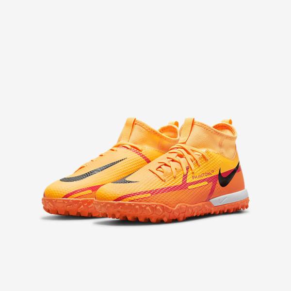 Nike Jr. Phantom GT2 Academy Dynamic Fit TF Older Turf Voetbalschoenen Kinderen Oranje Lichtrood Zwart | NK761SEV