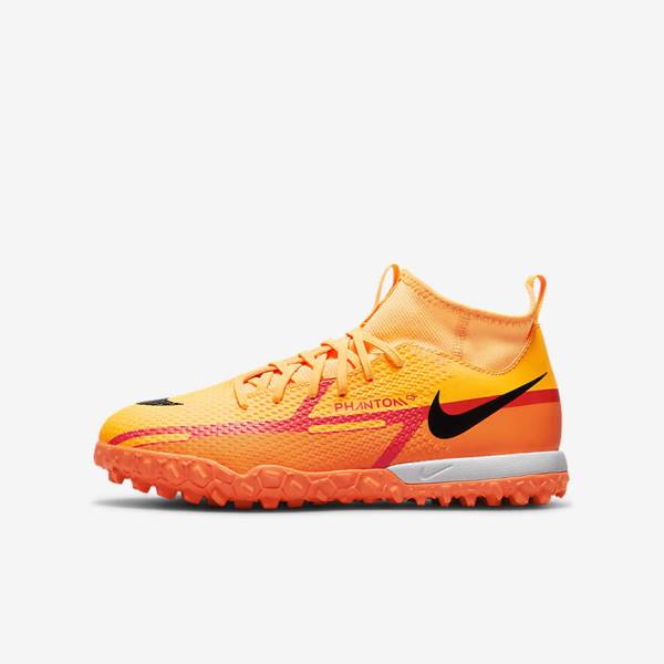 Nike Jr. Phantom GT2 Academy Dynamic Fit TF Older Turf Voetbalschoenen Kinderen Oranje Lichtrood Zwart | NK761SEV