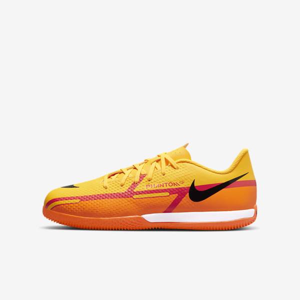 Nike Jr. Phantom GT2 Academy IC Older Indoor Court Voetbalschoenen Kinderen Oranje Lichtrood Zwart | NK236YKI