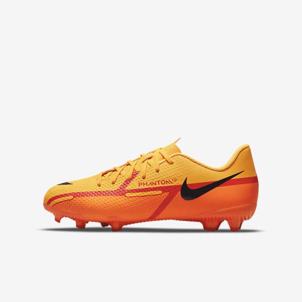 Nike Jr. Phantom GT2 Academy MG Older Multi-Ground Voetbalschoenen Kinderen Oranje Lichtrood Zwart | NK987ZKB