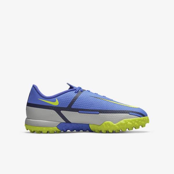 Nike Jr. Phantom GT2 Academy TF Older Turf Voetbalschoenen Kinderen Blauw Grijs | NK172YNQ