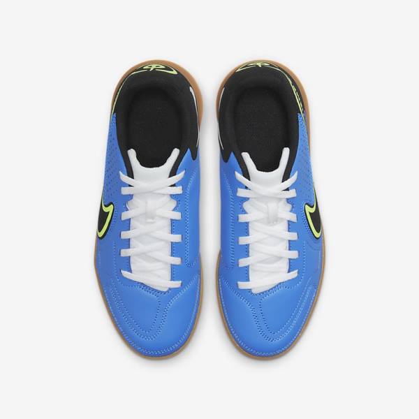 Nike Jr. Tiempo Legend 9 Club IC Older Indoor-Court Voetbalschoenen Kinderen Lichtblauw Lichtgroen Bruin Zwart | NK361WVO