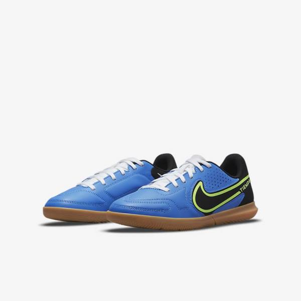 Nike Jr. Tiempo Legend 9 Club IC Older Indoor-Court Voetbalschoenen Kinderen Lichtblauw Lichtgroen Bruin Zwart | NK361WVO