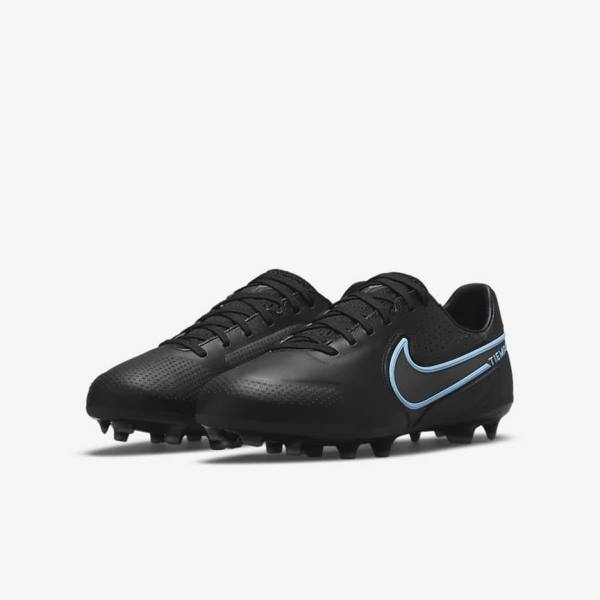 Nike Jr. Tiempo Legend 9 Pro FG Older Firm-Ground Voetbalschoenen Kinderen Zwart Grijs | NK980ORY