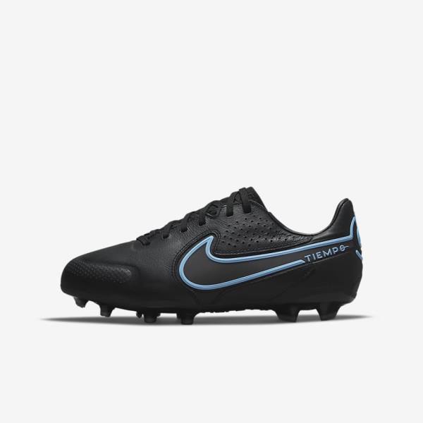 Nike Jr. Tiempo Legend 9 Pro FG Older Firm-Ground Voetbalschoenen Kinderen Zwart Grijs | NK980ORY