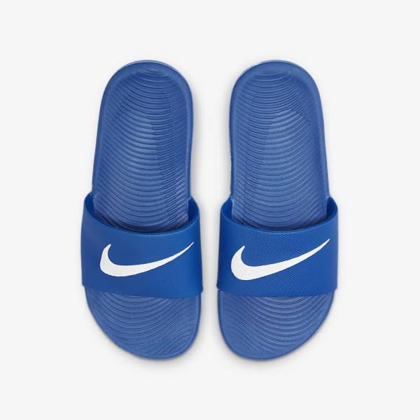 Nike Kawa Older Badslippers Kinderen Blauw Wit | NK601JWI