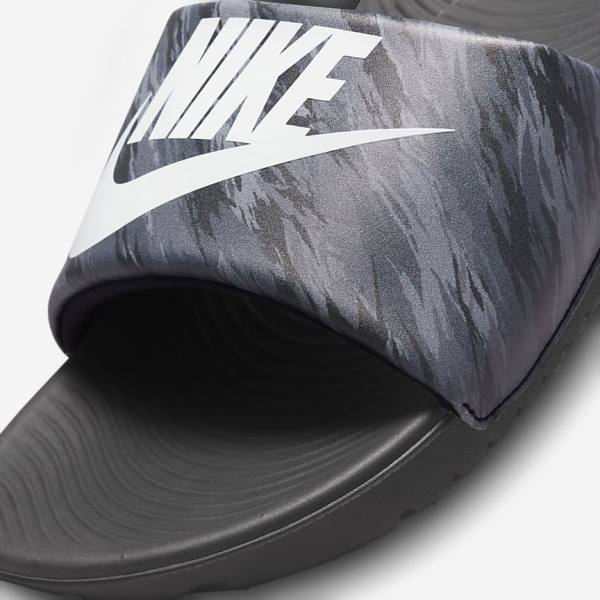 Nike Kawa SE Older Badslippers Kinderen Zwart Platina | NK345RJA