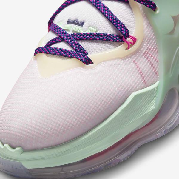 Nike LeBron 19 Basketbalschoenen Dames Blauw Lichtgroen Wit Bordeaux | NK963GBI