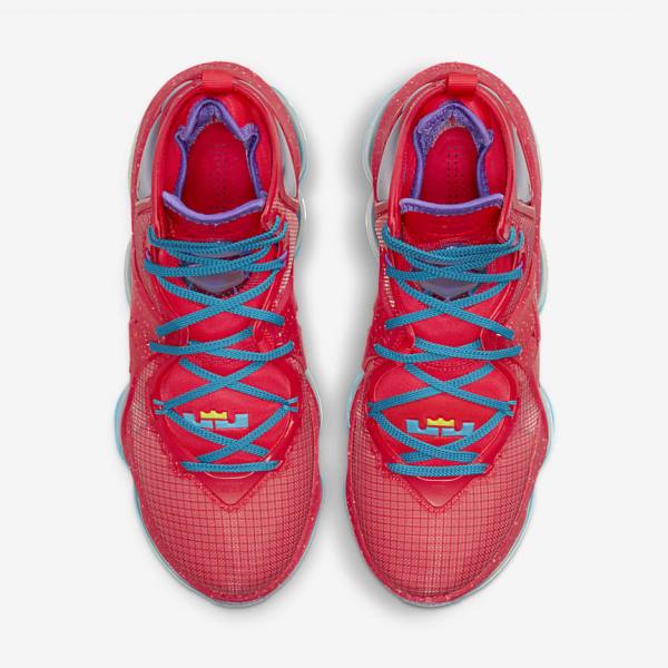 Nike LeBron 19 Basketbalschoenen Dames Rood Blauw Paars Rood | NK847BJC