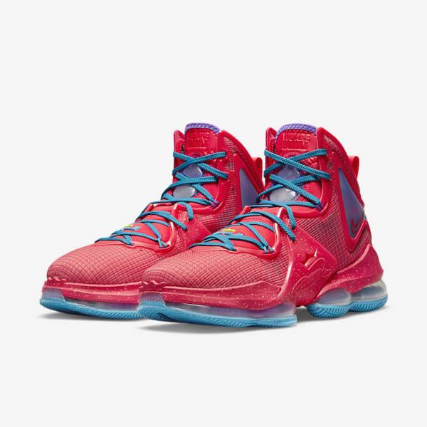 Nike LeBron 19 Basketbalschoenen Dames Rood Blauw Paars Rood | NK847BJC