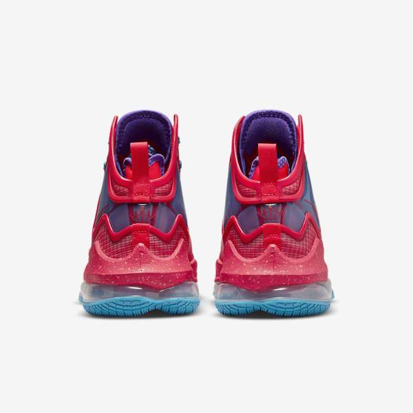 Nike LeBron 19 Basketbalschoenen Dames Rood Blauw Paars Rood | NK847BJC