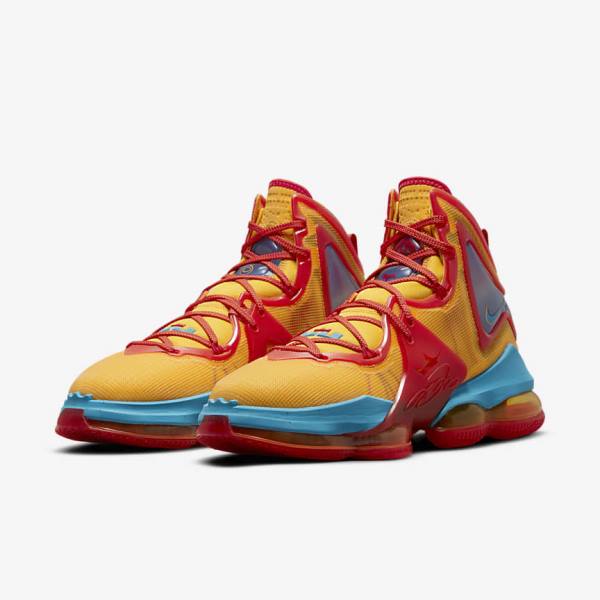 Nike LeBron 19 Basketbalschoenen Dames Wit Blauw | NK950OGD