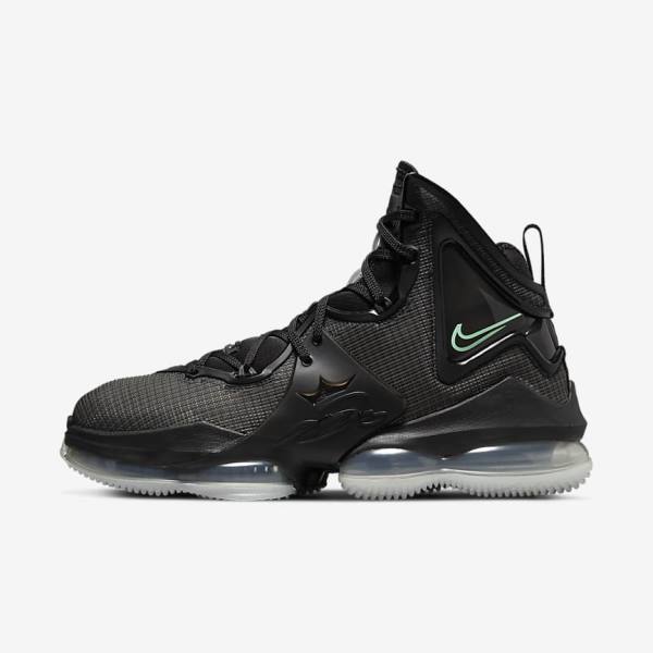 Nike LeBron 19 Basketbalschoenen Dames Zwart Donkergrijs Groen | NK521CTG