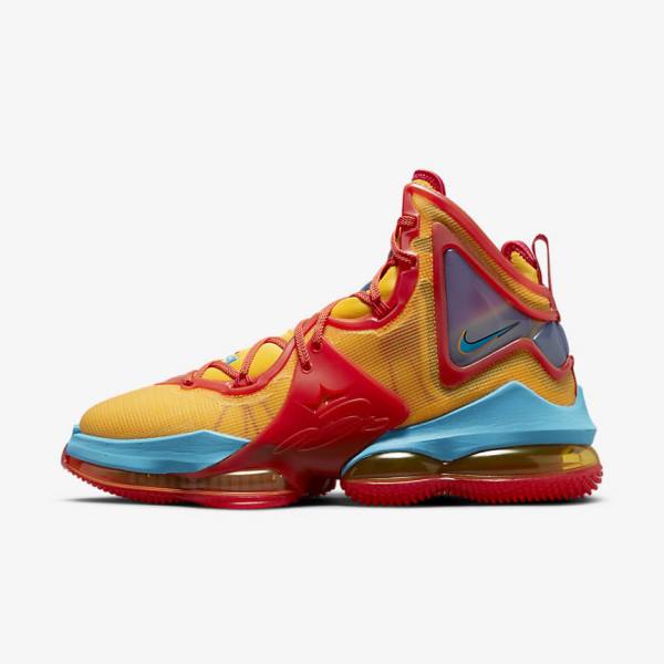 Nike LeBron 19 Basketbalschoenen Heren Wit Blauw | NK872MXJ