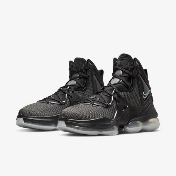 Nike LeBron 19 Basketbalschoenen Heren Zwart Donkergrijs Groen | NK268KFH